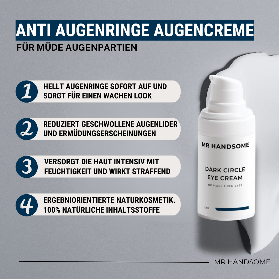 Eigenschaften der Augencreme gegen Augenringe für Männer