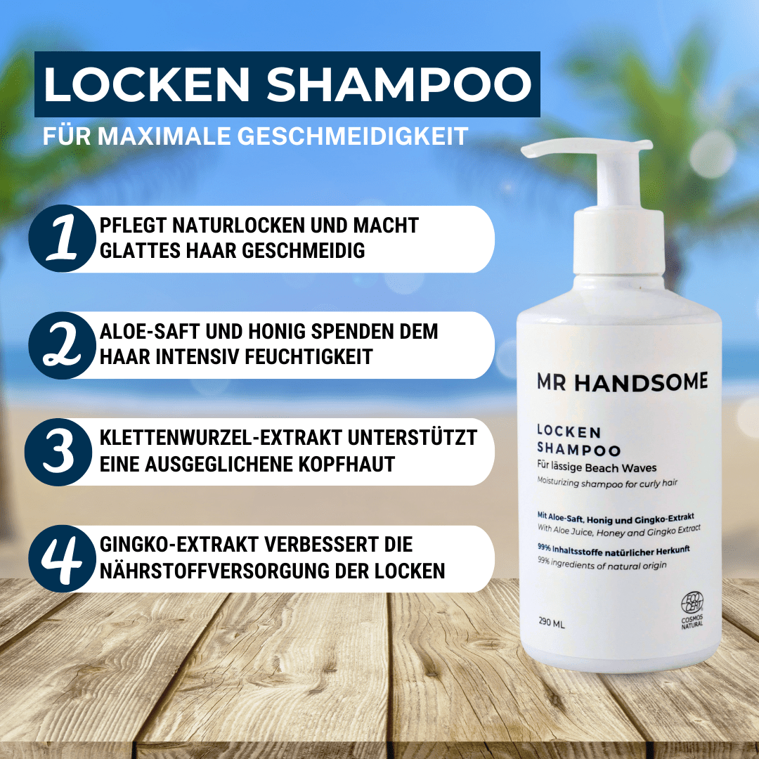 Eigenschaften von dem Locken Shampoo für Männer von Mr Handsome