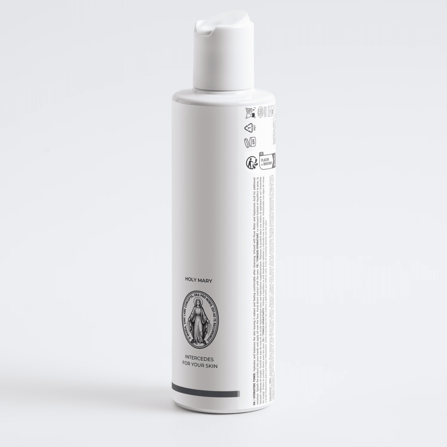 Hyaluronic Face Tonic Flasche mit Pumpspender – täglich & nach der Rasur, weiße Verpackung.