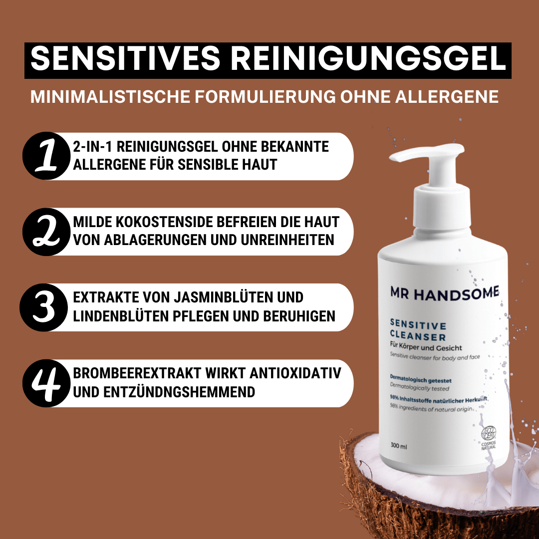 Eigenschaften des Sensitiven Reinigungsgels für Männer