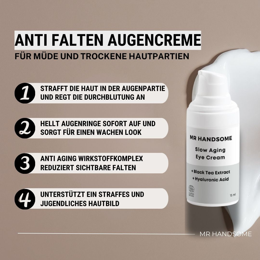 Eigenschaften der Slow Aging Eye Cream als Infografik