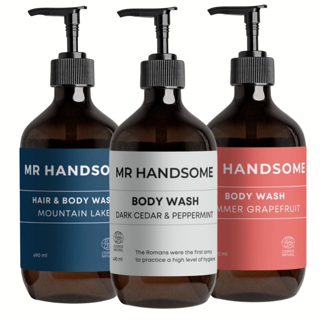 Dreierpack Hair & Body Wash für Männer von Mr Handsome