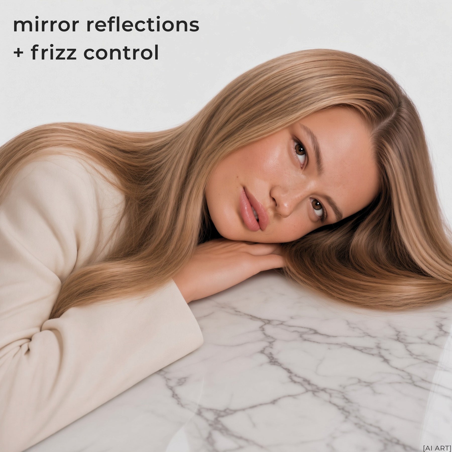 an image of a model with blonde hair as campaign image for the glossy mirror duo by MR HANDSOME FOR HER