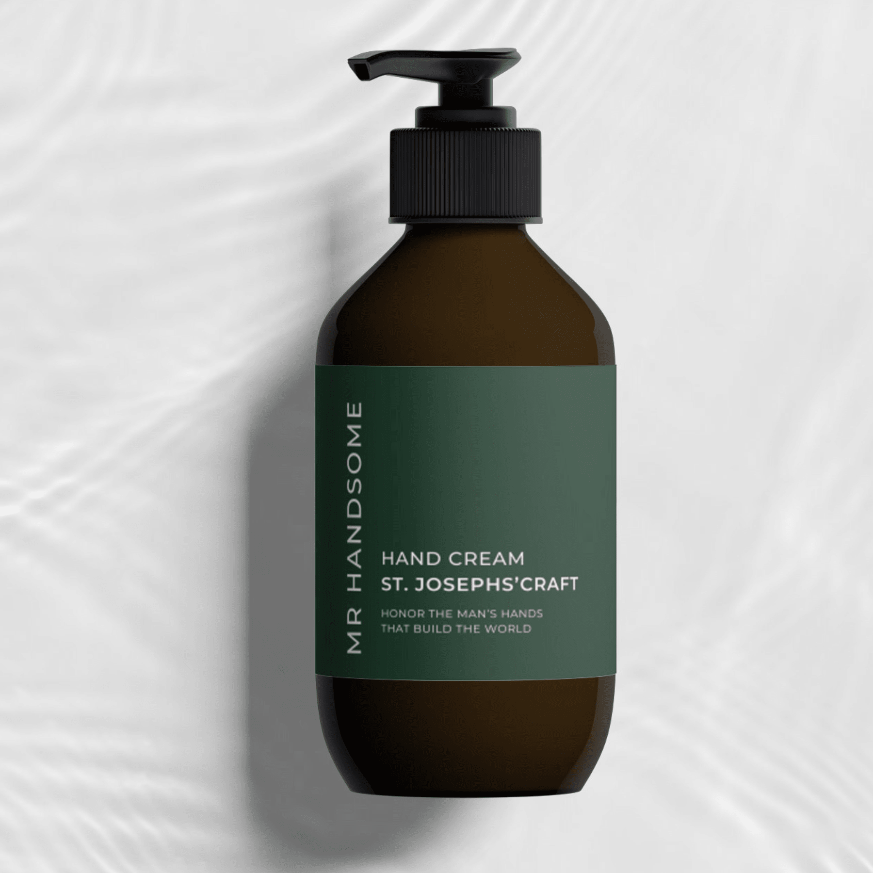 Handcreme St. Joseph's Craft mit Pumpspender und grünem Etikett