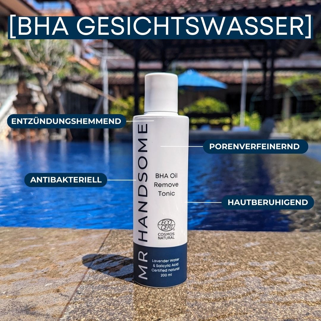 Infografik mit den Eigenschaften des BHA Oil Remove Tonic