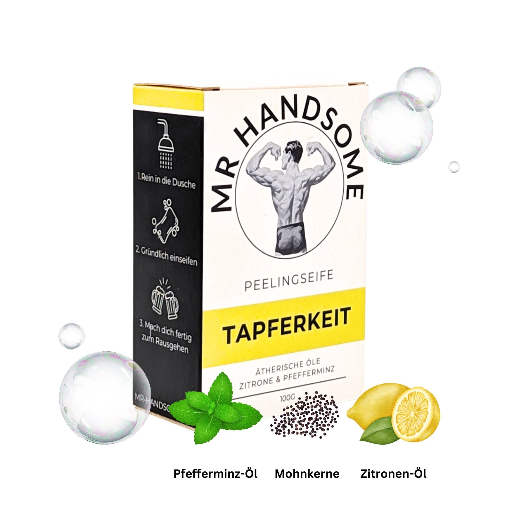 Tapferkeit Peelingseife | Zitrone & Pfefferminz - MR HANDSOME