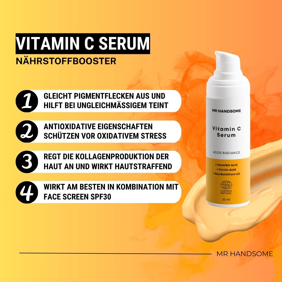 Vitamin C Serum hilft gegen Pigmentflecken und ungleichmäßigen Hautton